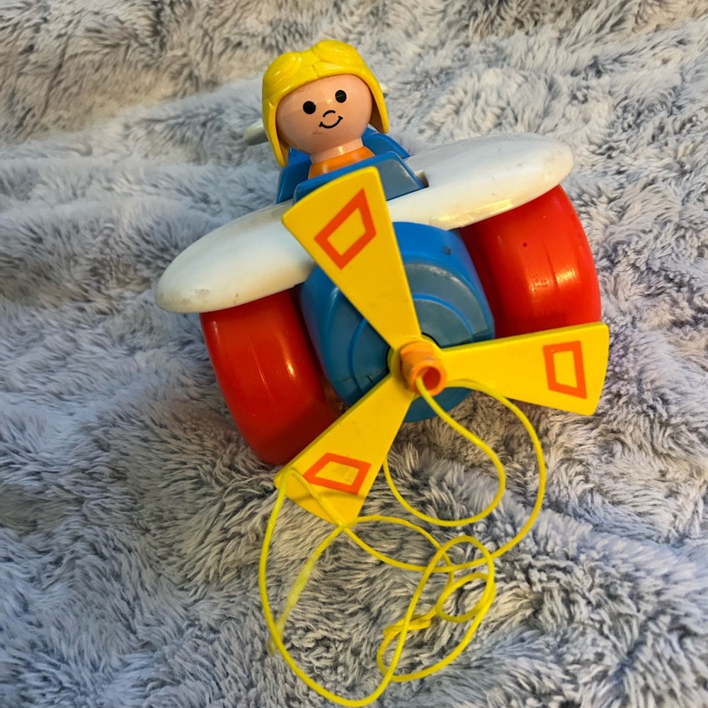 Fisher-price Red and Yellow Pull-Along Toy Airplane with Wheels